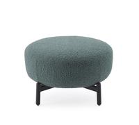 KARTELL pouf repose-pieds LUNAM tissu CURLY (Pétrole - Acier verni et tissu)