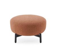 KARTELL pouf repose-pieds LUNAM tissu CURLY (Rose - Acier verni et tissu)