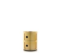 Kartell Meuble de rangement Componibili Conteneur 2 éléments Or Base ronde