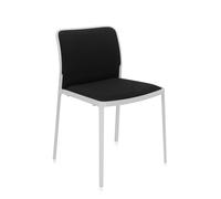 KARTELL set de 2 chaises AUDREY SOFT tissé TREVIRA (Structure peinte en blanc / Revêtement noir - aluminium / tissu Trevira)
