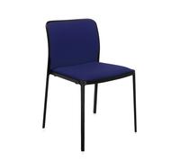 KARTELL set de 2 chaises AUDREY SOFT tissé TREVIRA (Structure peinte en noir/ Revêtement bleu - aluminium / tissu Trevira)