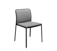 KARTELL set de 2 chaises AUDREY SOFT tissé TREVIRA (Structure peinte en noir/ Revêtement gris - aluminium / tissu Trevira)