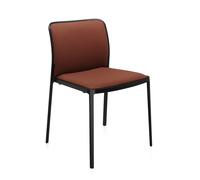 KARTELL set de 2 chaises AUDREY SOFT tissé TREVIRA (Structure peinte en noir/ Revêtement marron - aluminium / tissu Trevira)