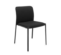 KARTELL set de 2 chaises AUDREY SOFT tissé TREVIRA (Structure peinte en noir/ Revêtement noir - aluminium / tissu Trevira)