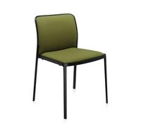KARTELL set de 2 chaises AUDREY SOFT tissé TREVIRA (Structure peinte en noir/ Revêtement vert acide - aluminium / tissu Trevira)