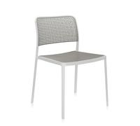 KARTELL set de 2 chaises AUDREY (Structure peinte en blanc / Assise gris clair - aluminium / polypropylène)