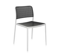 KARTELL set de 2 chaises AUDREY (Structure peinte en blanc / Assise noire - aluminium / polypropylène)