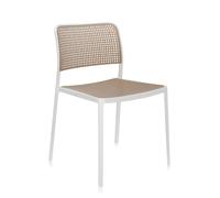 KARTELL set de 2 chaises AUDREY (Structure peinte en blanc / Assise sable - aluminium / polypropylène)