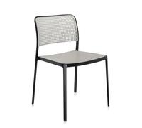 KARTELL set de 2 chaises AUDREY (Structure peinte en noir/ Assise gris clair - aluminium / polypropylène)