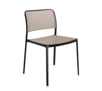 KARTELL set de 2 chaises AUDREY (Structure peinte en noir/ Assise sable - aluminium / polypropylène)