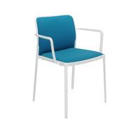 KARTELL set de 2 fauteuils AUDREY SOFT tissé TREVIRA (Structure peinte en blanc / Revêtement ottanio - aluminium / tissu Trevira)