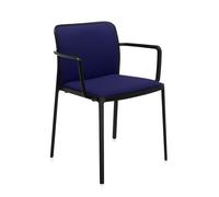 KARTELL set de 2 fauteuils AUDREY SOFT tissé TREVIRA (Structure peinte en noir/ Revêtement bleu - aluminium / tissu Trevira)