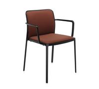 KARTELL set de 2 fauteuils AUDREY SOFT tissé TREVIRA (Structure peinte en noir/ Revêtement marron - aluminium / tissu Trevira)