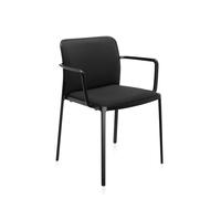 KARTELL set de 2 fauteuils AUDREY SOFT tissé TREVIRA (Structure peinte en noir/ Revêtement noir - aluminium / tissu Trevira)