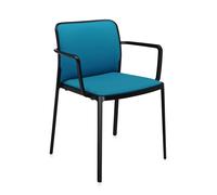 KARTELL set de 2 fauteuils AUDREY SOFT tissé TREVIRA (Structure peinte en noir/ Revêtement ottanio - aluminium / tissu Trevira)