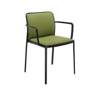 KARTELL set de 2 fauteuils AUDREY SOFT tissé TREVIRA (Structure peinte en noir/ Revêtement vert acide - aluminium / tissu Trevira)