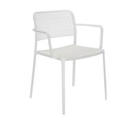 KARTELL set de 2 fauteuils AUDREY (Structure peinte en blanc / Assise blanche - aluminium / polypropylène)