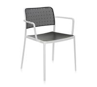 KARTELL set de 2 fauteuils AUDREY (Structure peinte en blanc / Assise noire - aluminium / polypropylène)