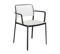 KARTELL set de 2 fauteuils AUDREY (Structure peinte en noir/ Assise blanche - aluminium / polypropylène)
