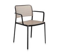 KARTELL set de 2 fauteuils AUDREY (Structure peinte en noir/ Assise sable - aluminium / polypropylène)