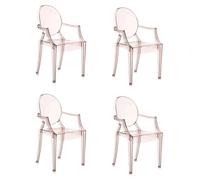 KARTELL set de 4 chaises LOUIS GHOST (Orange - Polycarbonate 2.0 recyclé)