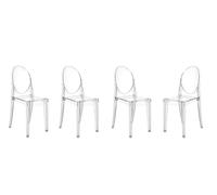 KARTELL set de 4 chaises VICTORIA GHOST (Cristal - Polycarbonate 2.0 recyclé)