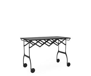 Kartell SFWG-K4463-09 Table with Casters, Battista Painted Finish, W100/D54/H69 cm, Black