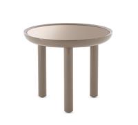 KARTELL table basse K-TOP Ø 60 x H 50 cm (Bronze / Taupe - Céramique effet miroir, piètement en MDF et chêne laqué polyester)