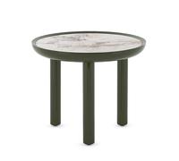 KARTELL table basse K-TOP Ø 60 x H 50 cm (Symphonie / Vert - Céramique effet marbre, piètement en MDF et chêne laqué polyester)
