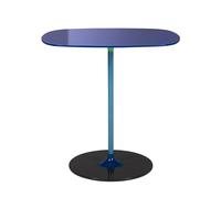KARTELL table basse THIERRY 33 x 50 cm (Bleu - Verre trempé peint au dos et acier peint)