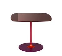 KARTELL table basse THIERRY 50 x 50 cm (Bordeaux - Verre trempé peint au dos et acier peint)