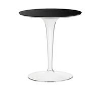 KARTELL table basse TIPTOP (Plateau noir, base transparente - Pleateau en verre, base en PMMA)