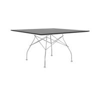 KARTELL table carrée GLOSSY 130 x 130 cm (Noir - MDF laqué en polyester et acier chromé)