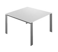 KARTELL table FOUR 128x128xH73 cm (Plateau blanc - Pieds aluminium - Plateau en laminé anti-rayures et pieds en acier verni)