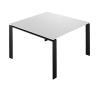 KARTELL table FOUR 128x128xH73 cm (Plateau blanc - Pieds noir - Plateau en laminé anti-rayures et pieds en acier verni)