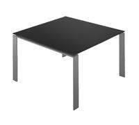 KARTELL table FOUR 128x128xH73 cm (Plateau noir - Peids en aluminium - Plateau en laminé anti-rayures et pieds en acier verni)
