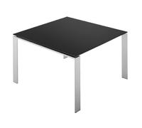 KARTELL table FOUR 128x128xH73 cm (Plateau noir - Pieds blancs - Plateau en laminé anti-rayures et pieds en acier verni)