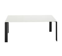 KARTELL table FOUR 158x79xH73 cm (Plateau blanc - Pieds noir - Plateau en laminé anti-rayures et pieds en acier verni)