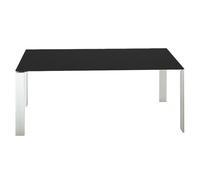 KARTELL table FOUR 158x79xH73 cm (Plateau noir - Pieds blancs - Plateau en laminé anti-rayures et pieds en acier verni)