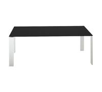 KARTELL table FOUR 190x79xH73 cm (Plateau noir - Pieds blancs - Plateau en laminé anti-rayures et pieds en acier verni)