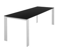 KARTELL table FOUR 223x79xH72 cm (Plateau noir - Pieds blancs - Plateau en laminé anti-rayures et pieds en acier verni)