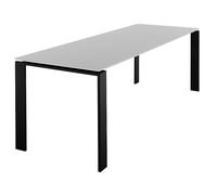 KARTELL table FOUR 223x79xH73 cm (Plateau blanc - Pieds noir - Plateau en laminé anti-rayures et pieds en acier verni)