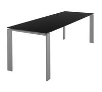 KARTELL table FOUR 223x79xH73 cm (Plateau noir - Peids en aluminium - Plateau en laminé anti-rayures et pieds en acier verni)