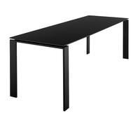 KARTELL table FOUR 223x79xH73 cm (Plateau noir - Pieds noirs - Plateau en laminé anti-rayures et pieds en acier verni)