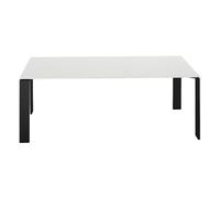 KARTELL table FOUR SOFT TOUCH 190x79xH73 cm (Plateau blanc - Pieds noir - Plateau en laminé soft touch anti-rayures et pieds en acier verni)
