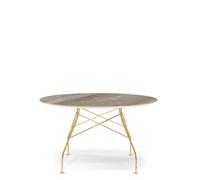 Kartell Table Glossy - gris tropical - doré - rond