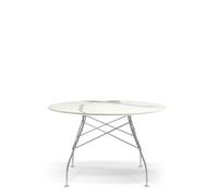 Kartell Table Glossy - marbre blanc - chrome - rond
