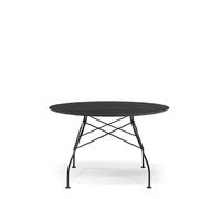 KARTELL table ronde GLOSSY MARBLE Ø 118 cm (Noir - Grès finition Marbre et acier verni noir)