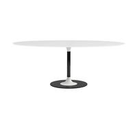KARTELL table ovale THIERRY XXL (Blanc - Verre trempé peint et métal)