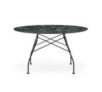 KARTELL table ronde GLOSSY MARBLE Ø 128 cm (Vert - Grès finition Marbre et acier verni noir)